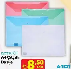 NOTE 101 A4 ÇITÇITLI DOSYA indirimli fiyat NOTE 101 A4 ÇITÇITLI DOSYA fiyat ve kampanya bilgisi